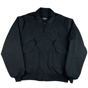 Gibson & Barnes Black Nomex Bomber Flight Jacket Men's Large Flame Resistant